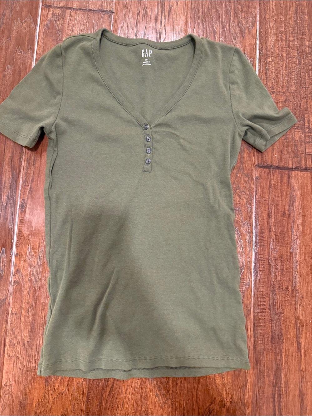 GAP Olive Henley Short Sleeve Tee